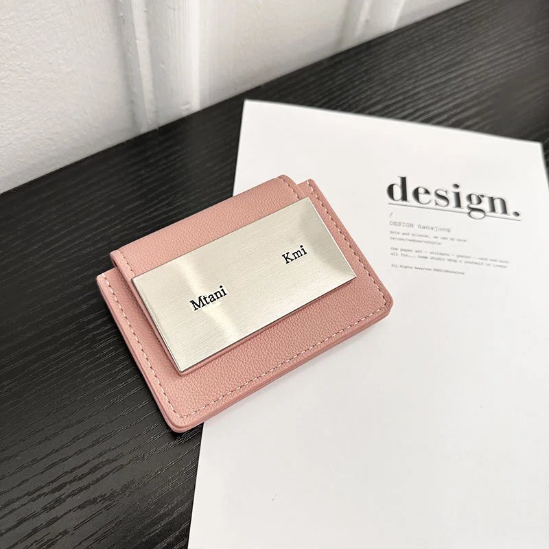 Unbranded Wallets & Card Holders Crocodile-Embossed Holder with Rhinestone Ring Emblem — Pink