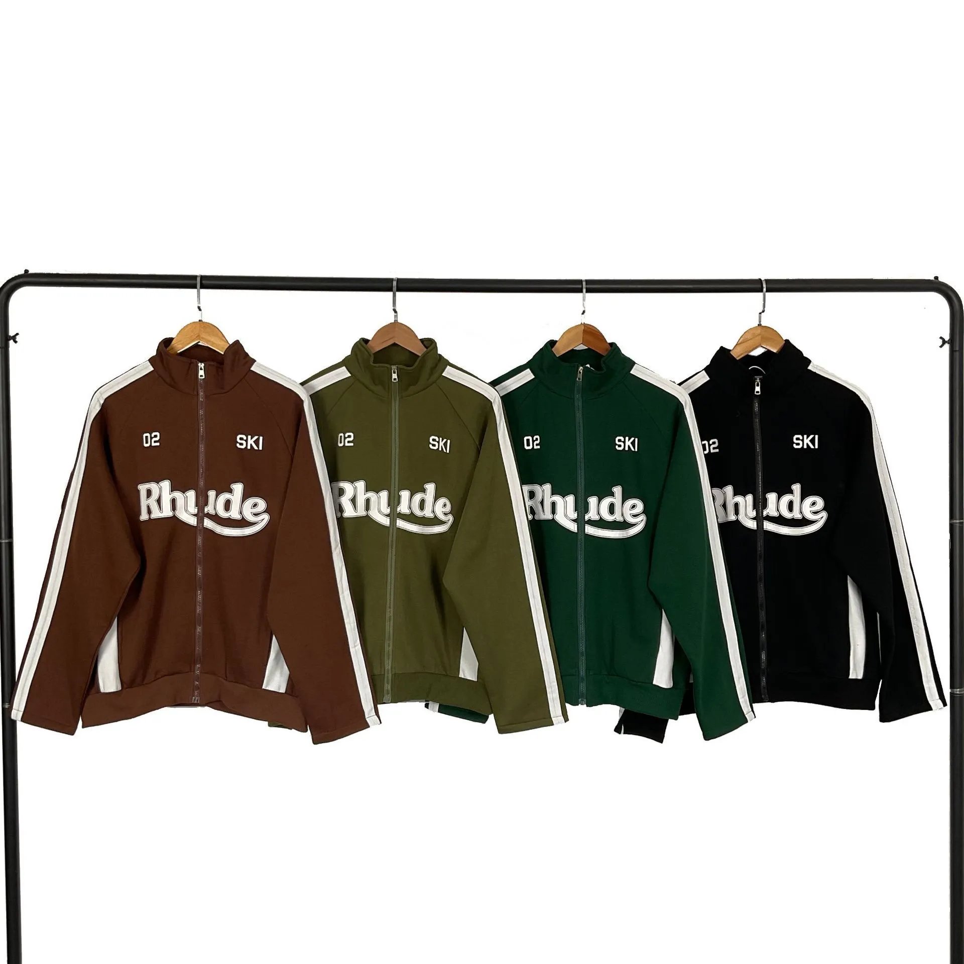 Rhude East Hampton Half-Zip Pullover Red Beige Jacket - 37