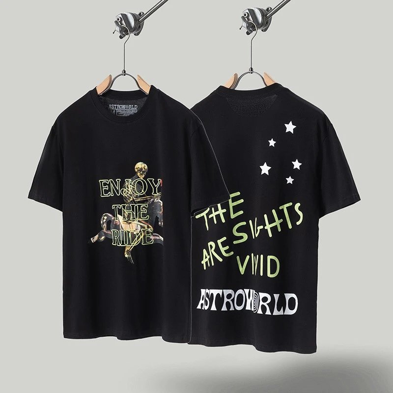 Unbranded T-Shirts Graphic Print Crewneck T-Shirt — TS 73 Black