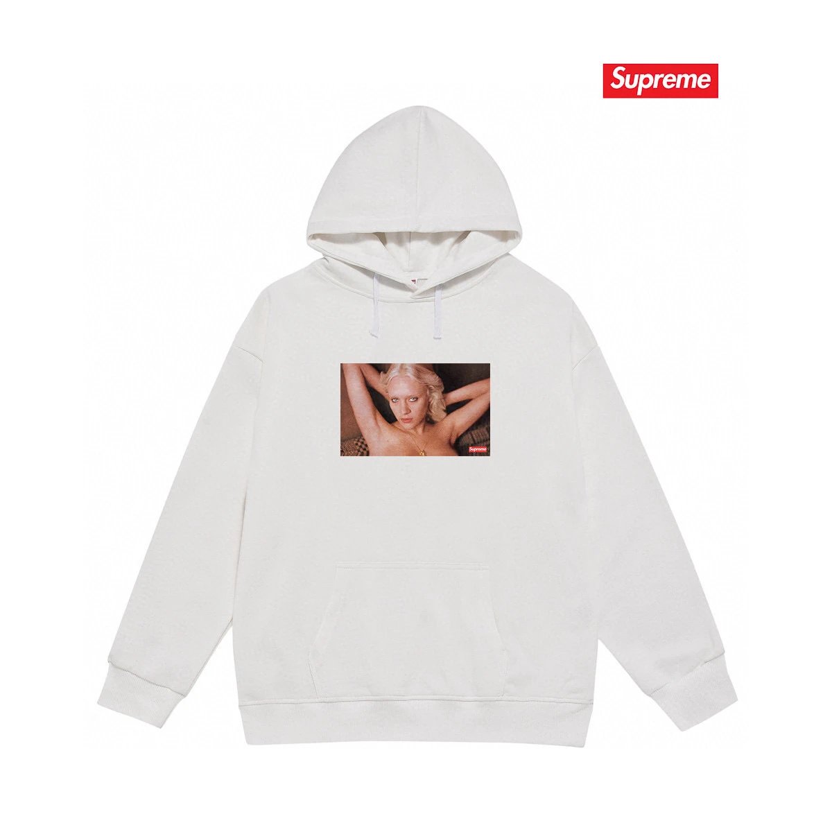 Supreme Hoodies & Sweatshirts Graphic Print Pullover Hoodie — S 2055 white