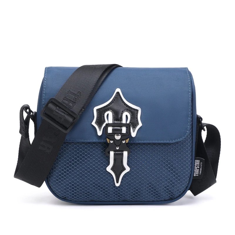 Unbranded Crossbody Bags C6H 00-5 Flap Bag with Decorative Buckle — Dark blue