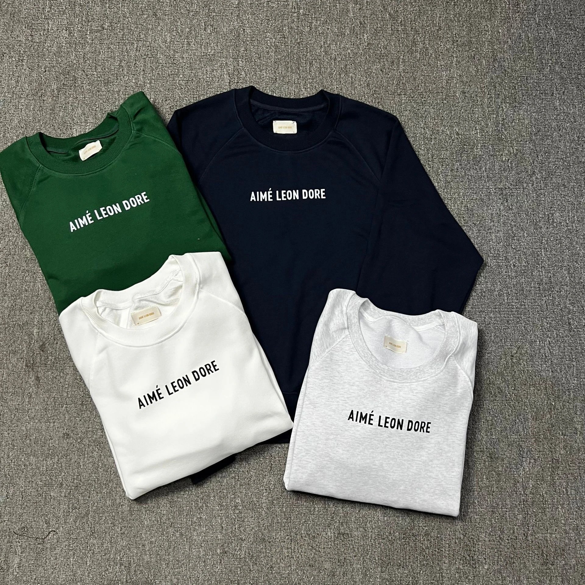 Aimé Leon Dore Hoodies & Sweatshirts Logo Print Crewneck Sweatshirt — A 21 white
