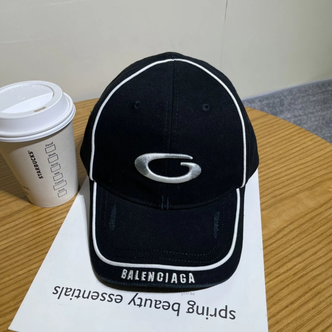 Balenciaga Hats Distressed Embroidered Baseball Cap — 16