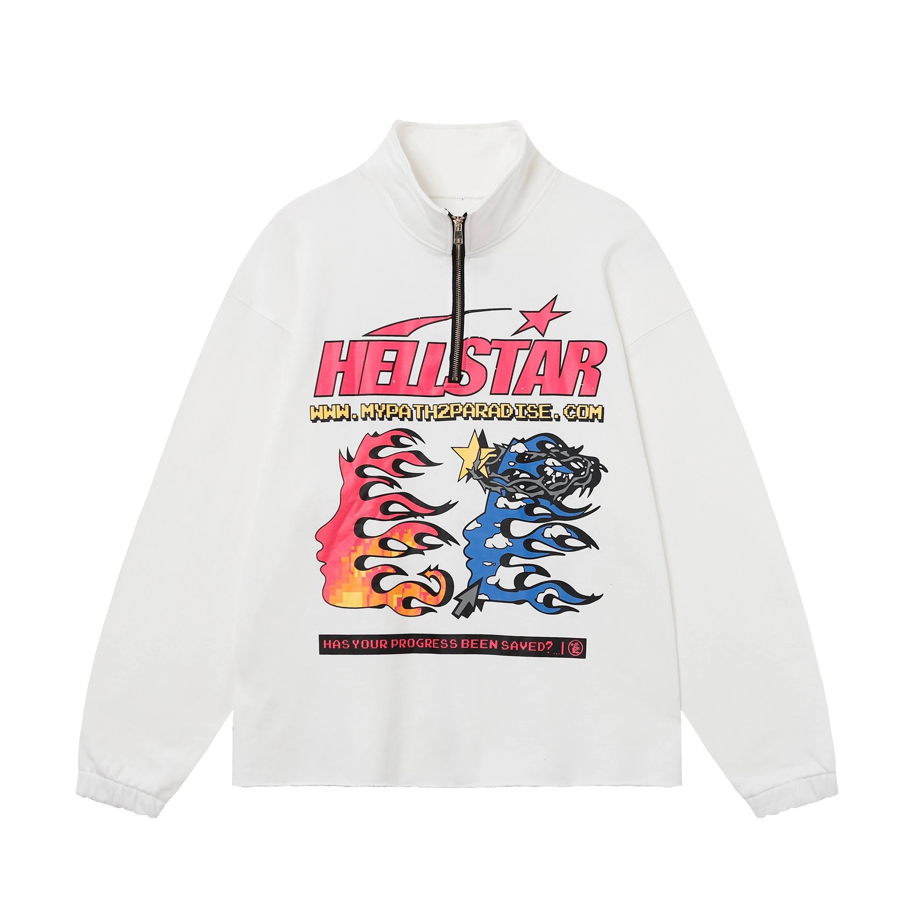 Hellstar Hoodies & Sweatshirts Graphic quarter-zip sweatshirt — 3273 white