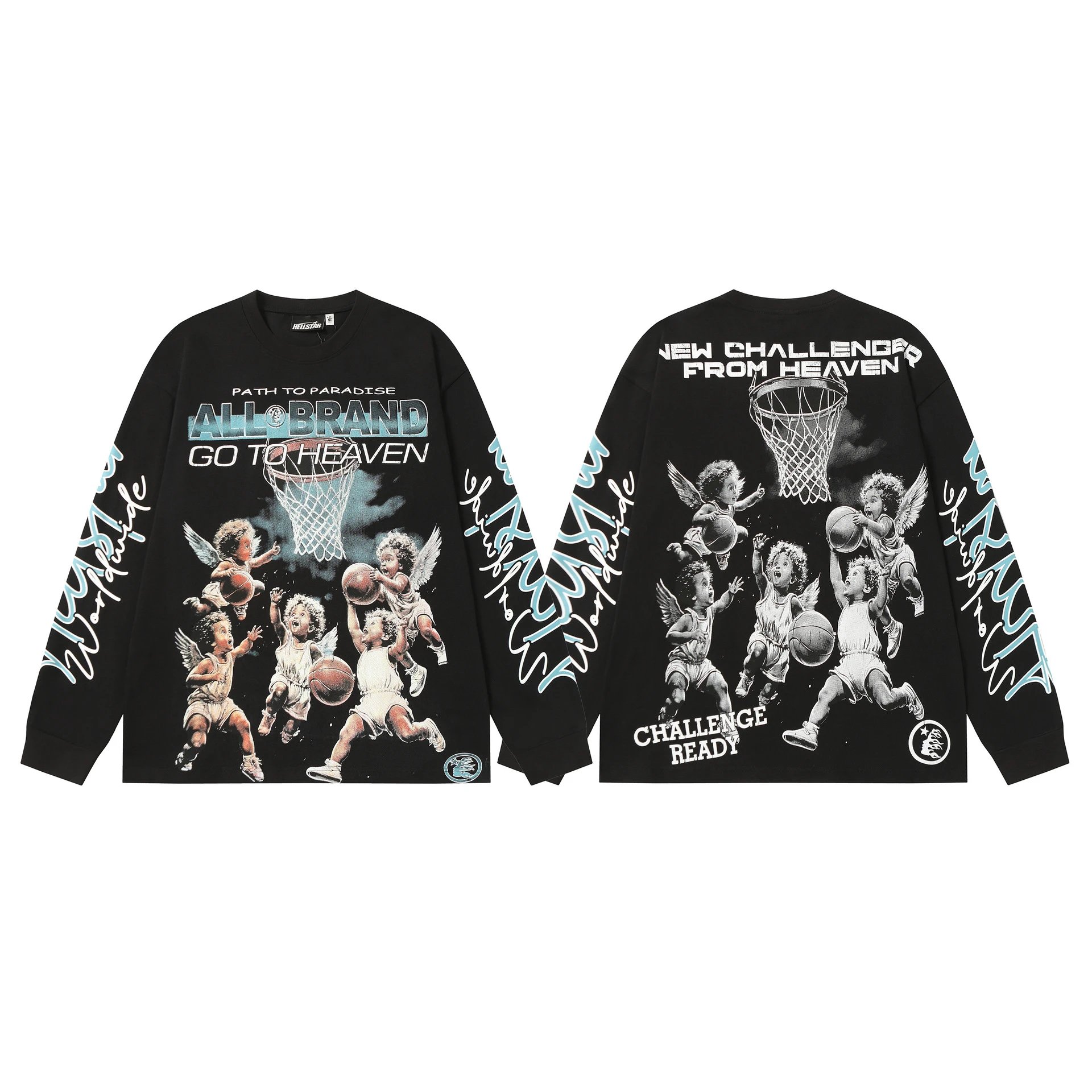 Hellstar T-Shirts Graphic Print Long-Sleeve T-Shirt — 7116 Black