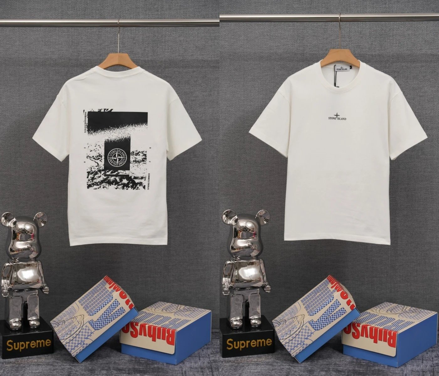 Stone Island T-Shirts Compass Graphic Short-Sleeve T-Shirt — SD 24 white