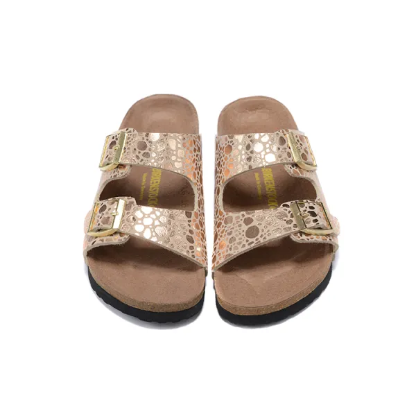 Birkenstock Arizona Metallic Croc-Print Sandals - 1