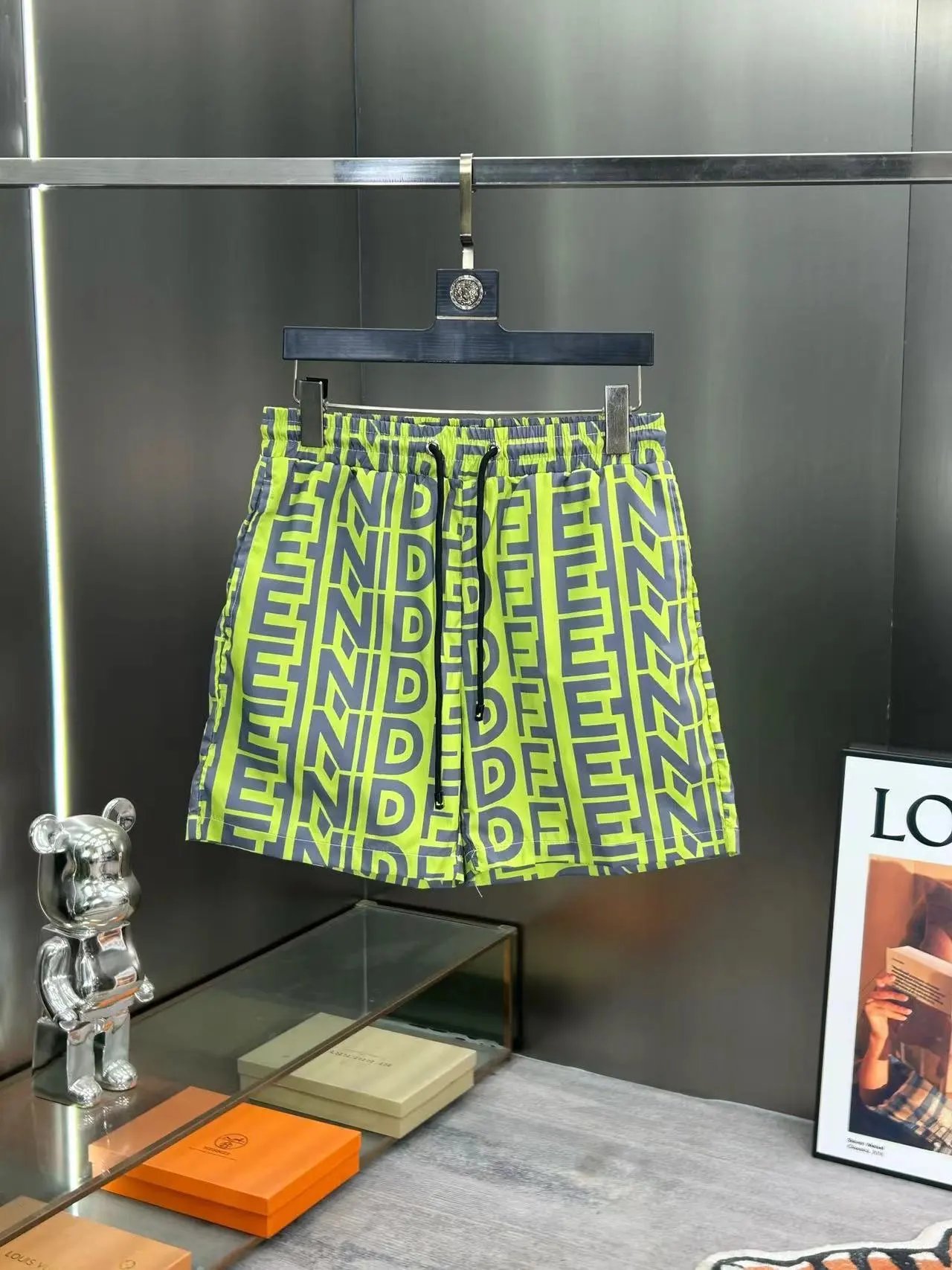 Fendi Swimwear FF monogram drawstring swim shorts — F 3 Grass green