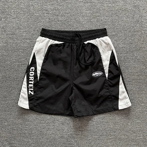 Corteiz Shorts Drawstring athletic — Black-White 8408#