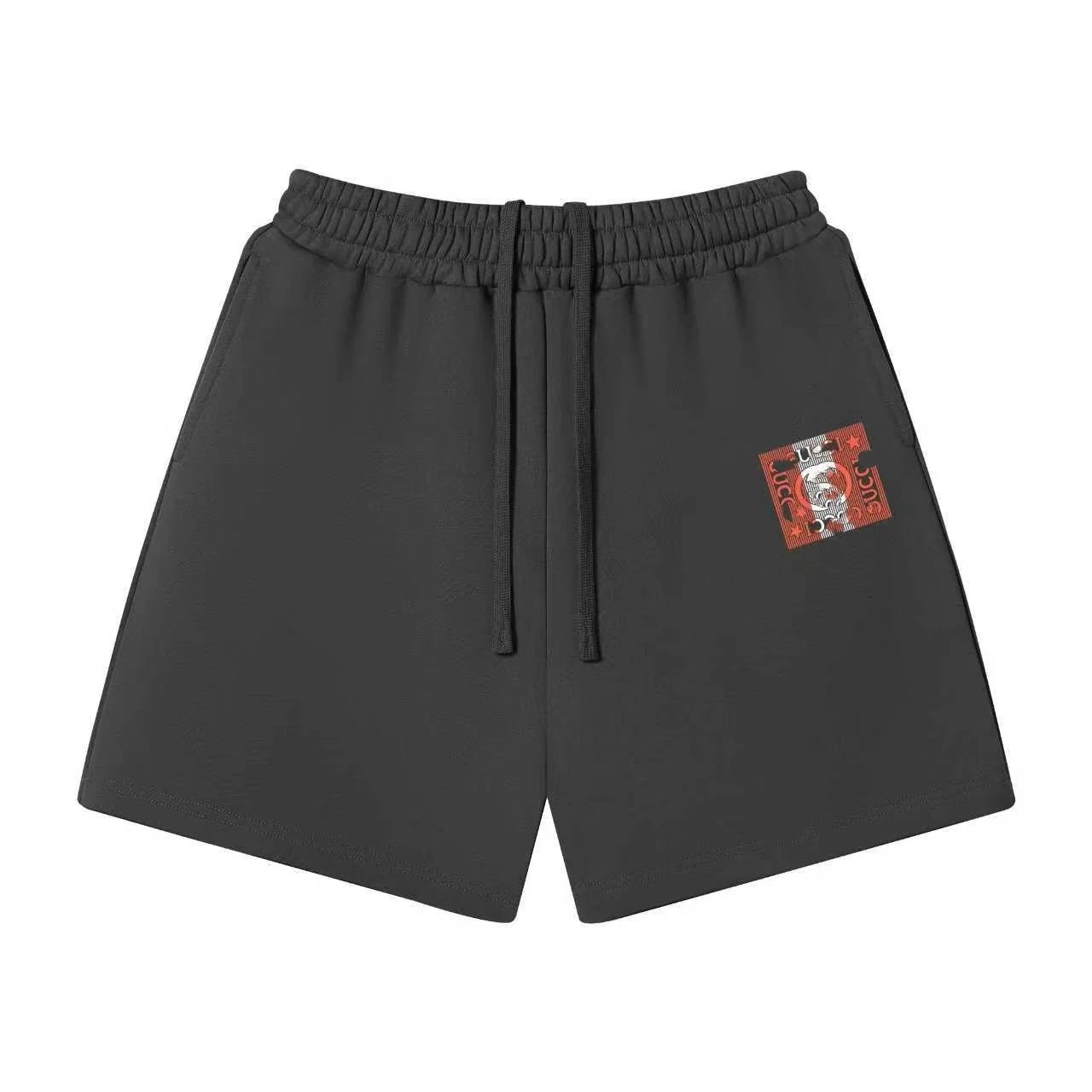 Unbranded Shorts Elastic-waist drawstring with graphic logo print — 32 dark gray