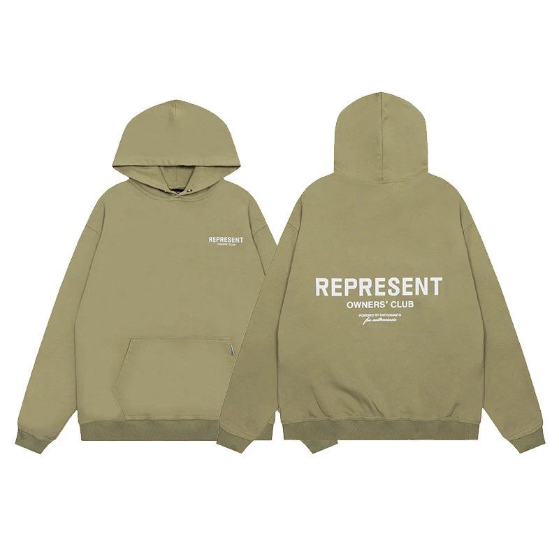 Represent Owners' Club Oversized Hoodie Olive