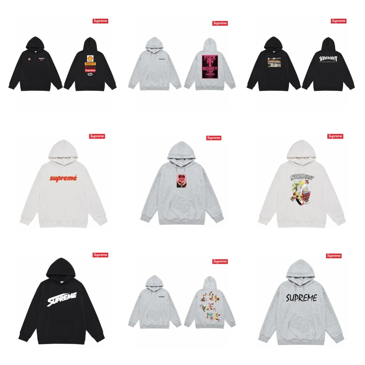  Supreme fleece-lined hoodie