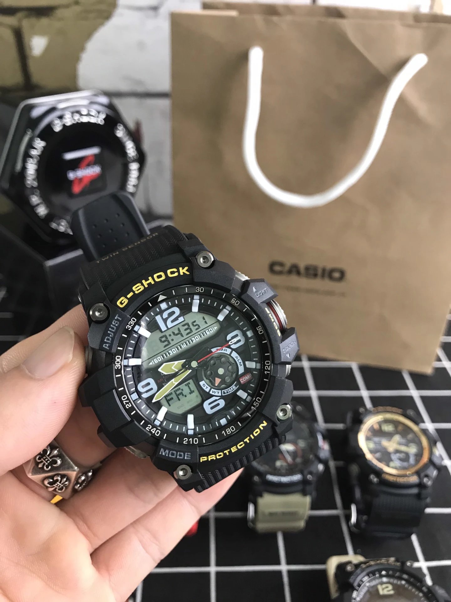 Casio Watches G-Shock octagonal ana-digi metal bracelet watch — Little Clay King 2