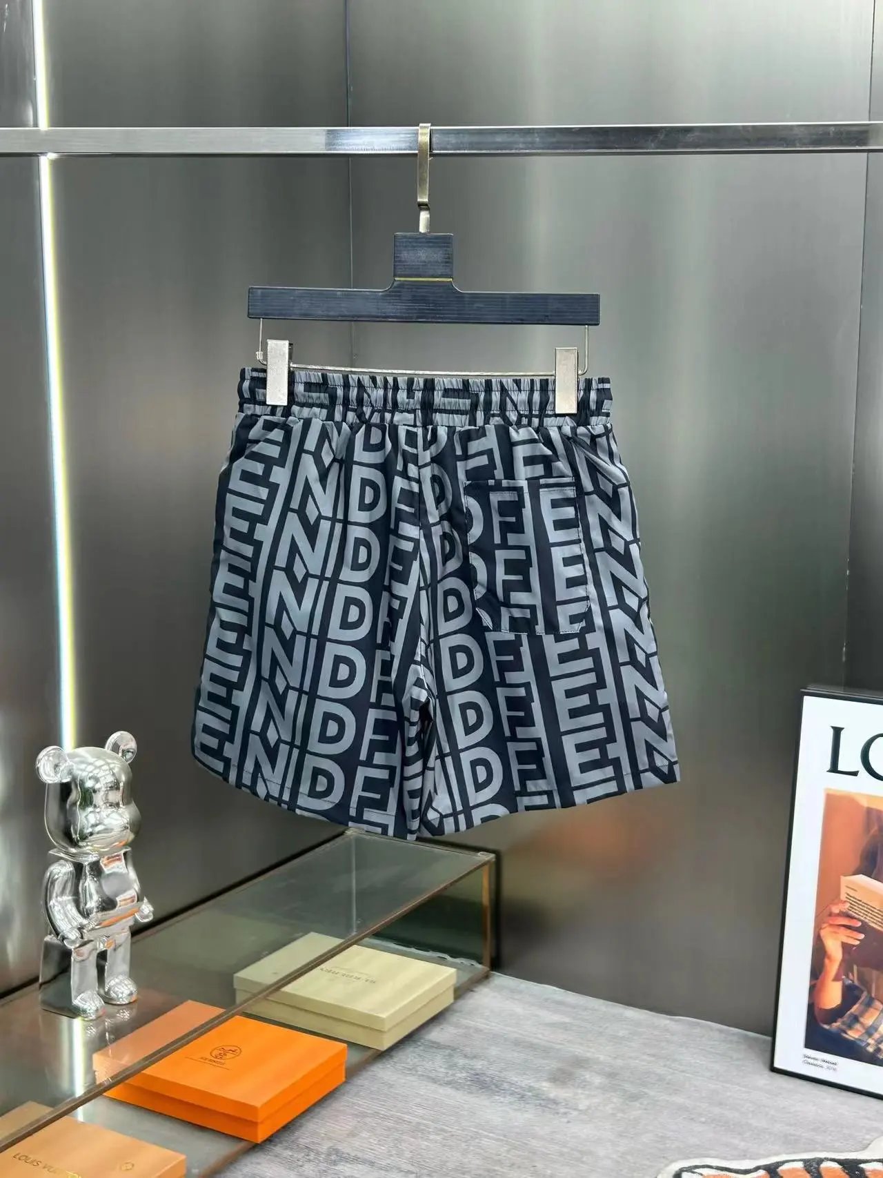 Fendi Swimwear FF monogram drawstring swim shorts — F 3 Black