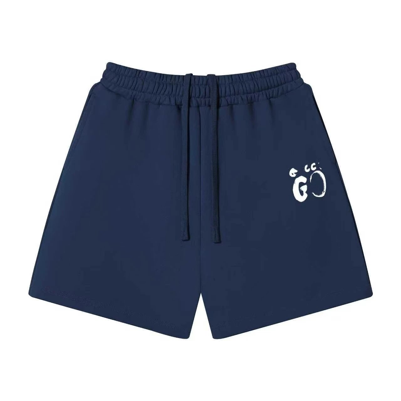 Unbranded Shorts Elastic-waist drawstring with graphic logo print — 34 Navy