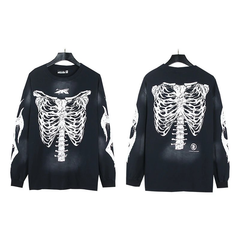 Hellstar T-Shirts Washed Graphic Long-Sleeve — 699 washed black