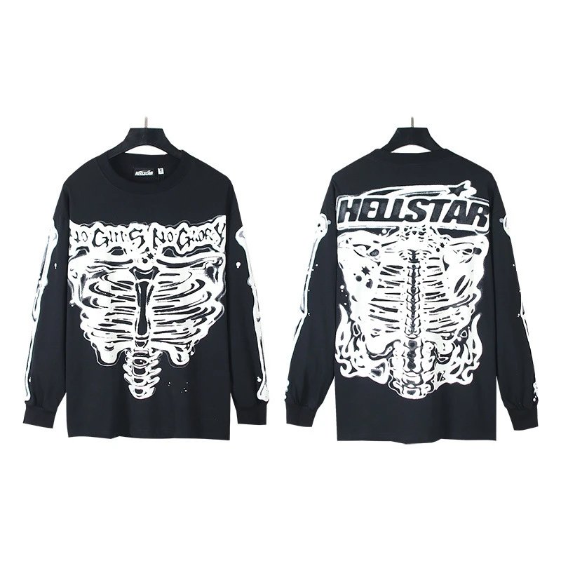 Hellstar T-Shirts Graphic Print Long-Sleeve T-Shirt — 562 black