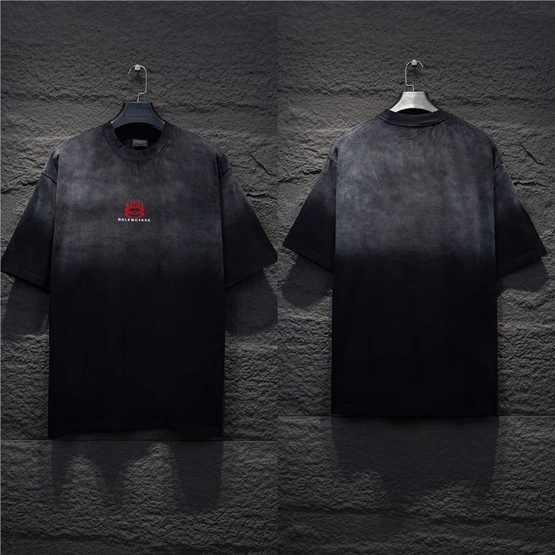 Balenciaga T-Shirts Logo Graphic Oversized Short-Sleeve T-Shirt — 8183 black