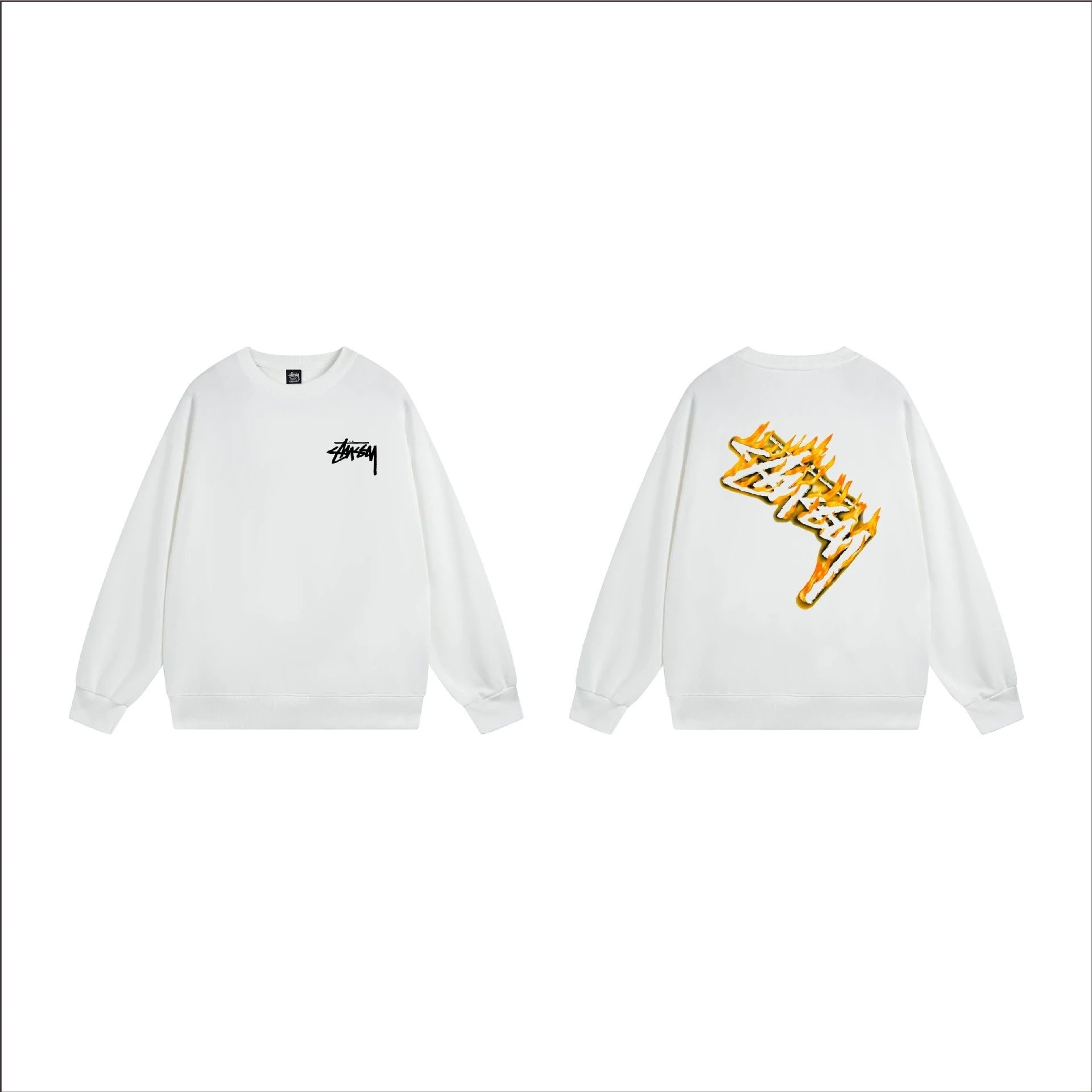 Stüssy Hoodies & Sweatshirts Crewneck graphic-print sweatshirt — 105 white