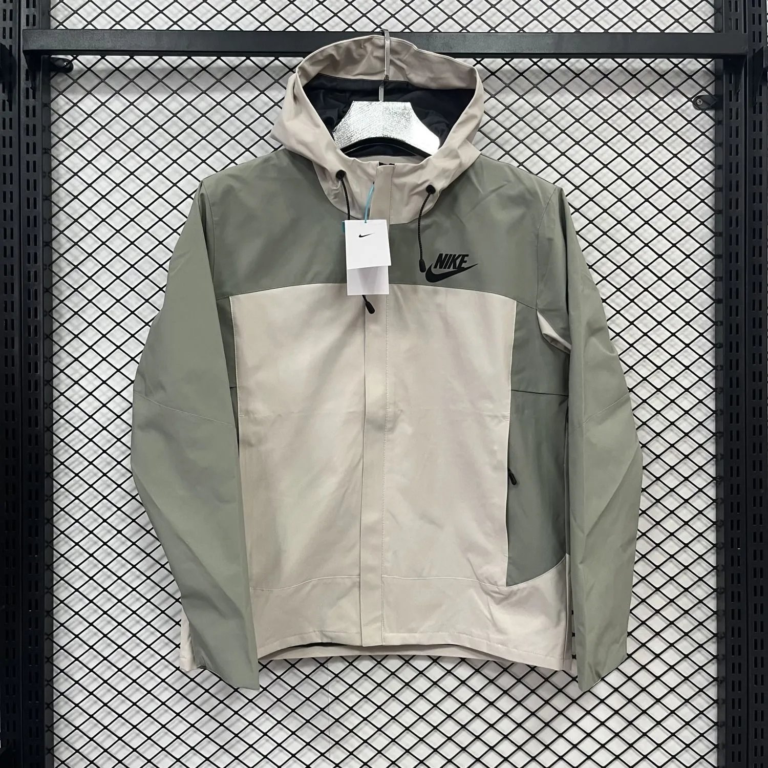 Nike Jackets Hooded Windbreaker — F-003 Green with white
