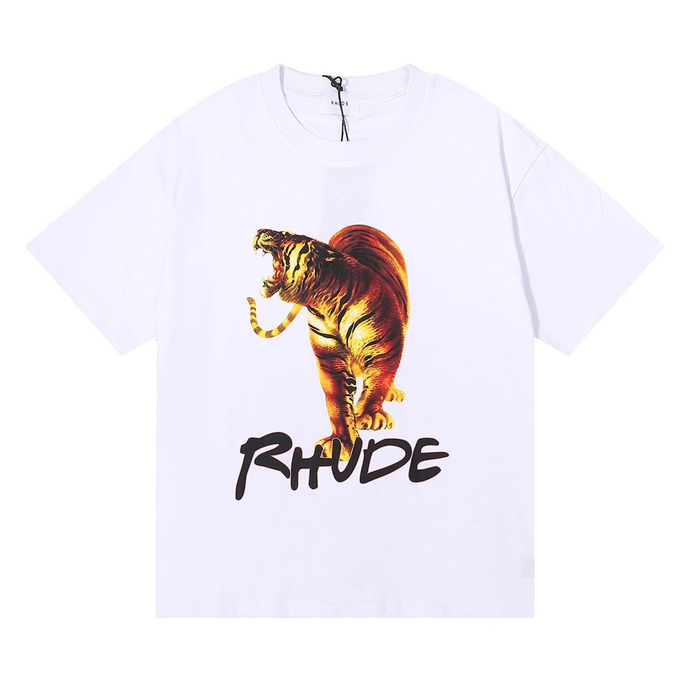 Rhude T-Shirts Graphic Print — 5026 white