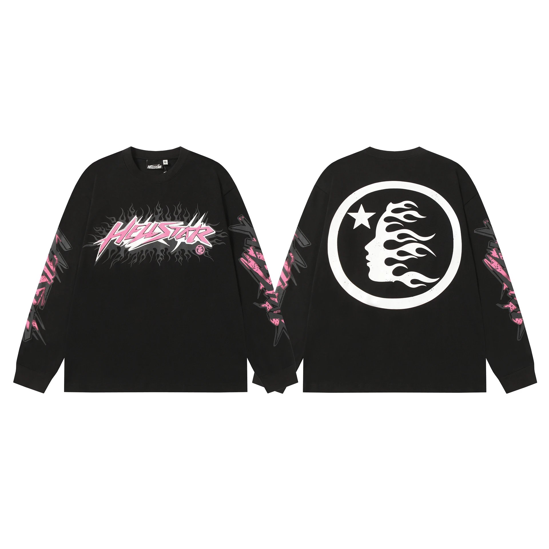 Hellstar T-Shirts Graphic Print Long-Sleeve T-Shirt — 7117 Black