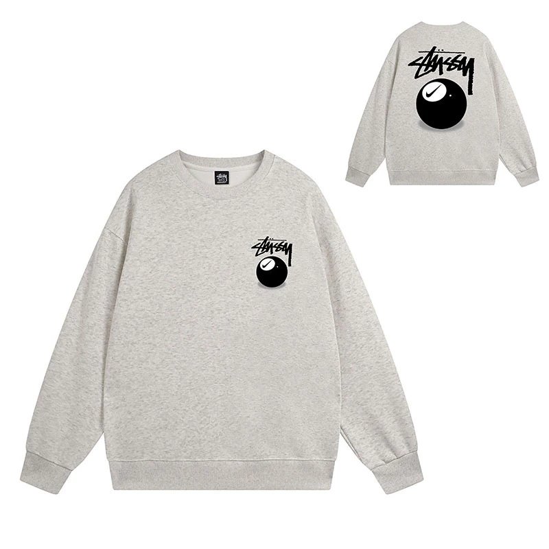 Stüssy Hoodies & Sweatshirts Crewneck graphic-print sweatshirt — 106 Heather Gray
