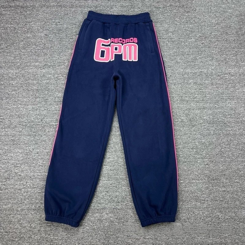 6PM Tracksuits Records Logo Hooded Tracksuit — 3009-2 Navy blue pants