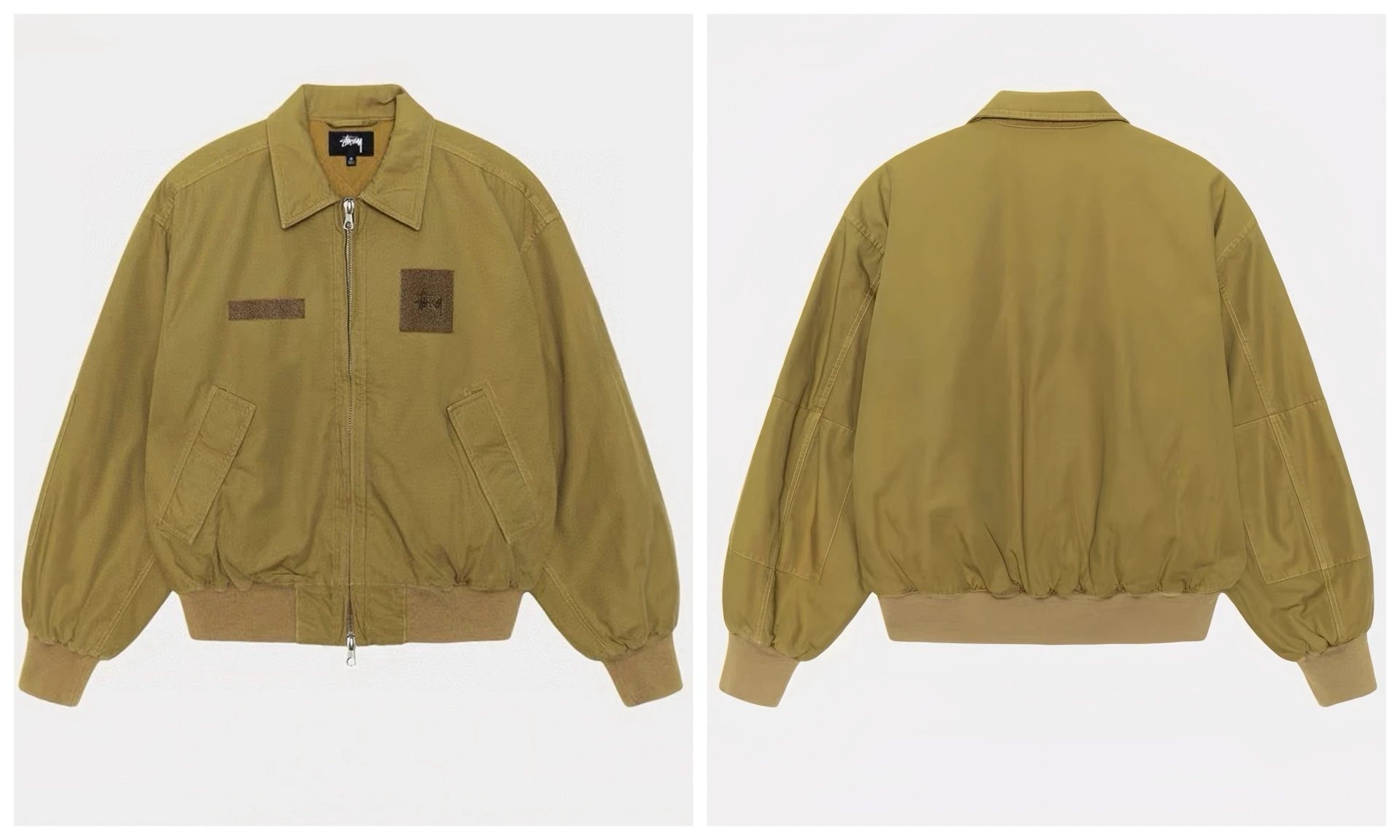 Stüssy Jackets Patchwork varsity bomber jacket — 803 brown yellow