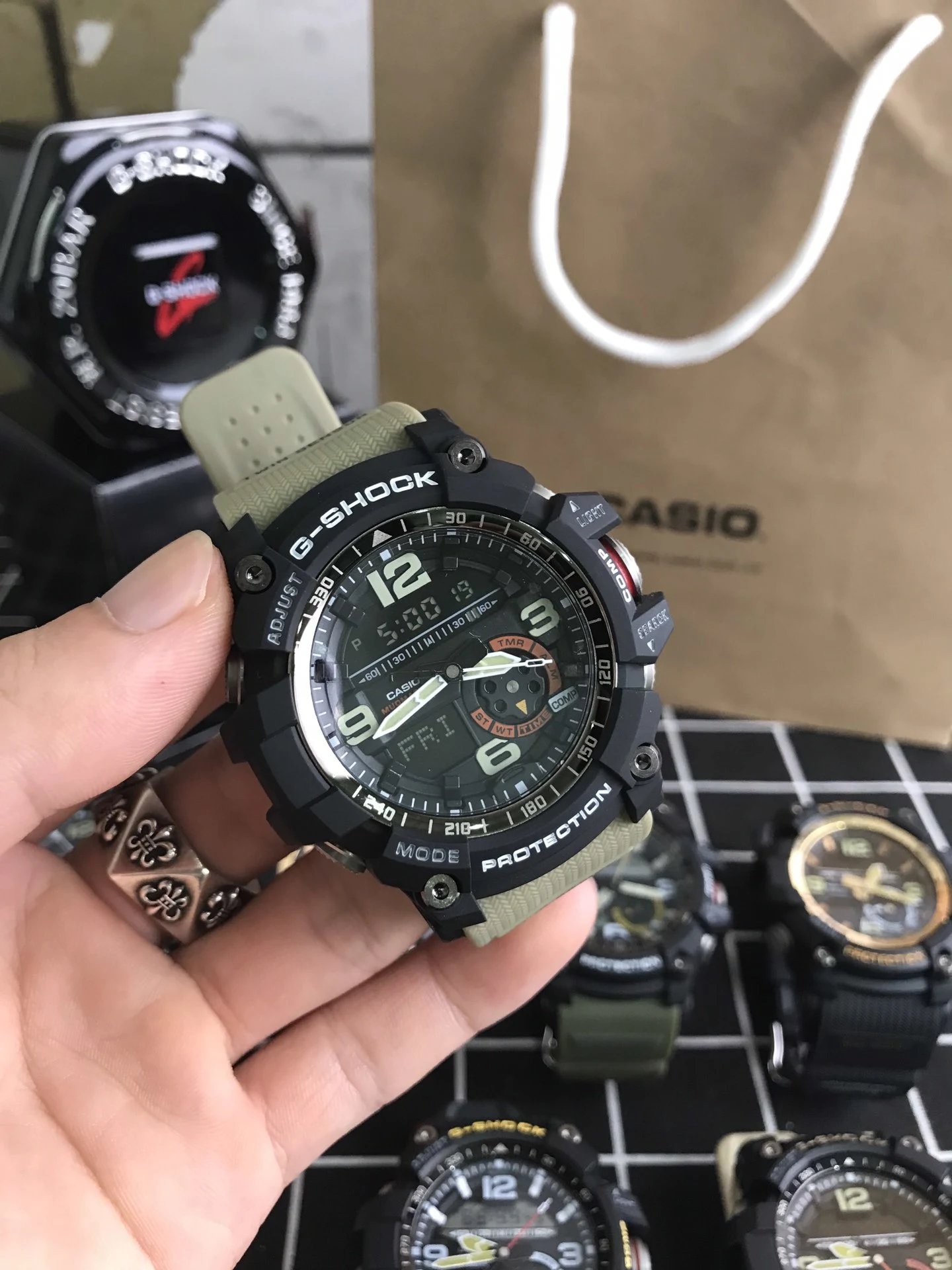 Casio Watches G-Shock octagonal ana-digi metal bracelet watch — Little Clay King 4