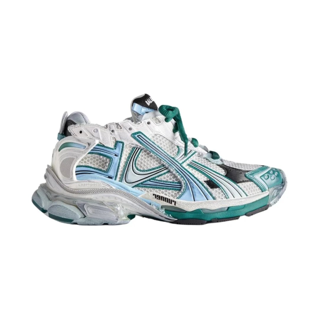 Balenciaga Sneakers Runner 7.5 — White Emerald Green