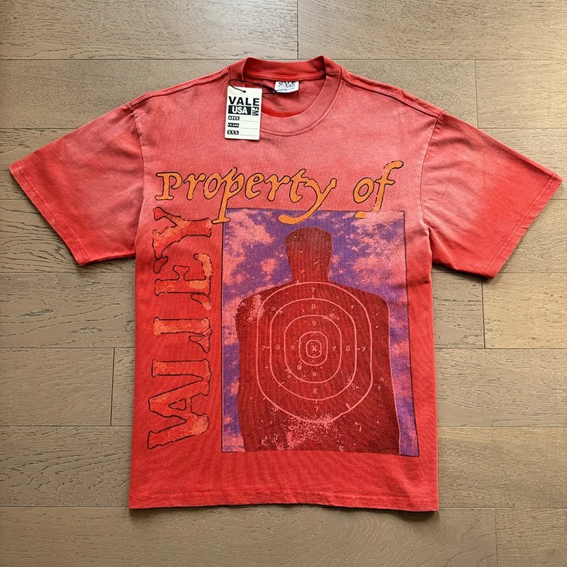 Vale Lives T-Shirts Washed graphic short-sleeve T-shirt — 8100 washed red