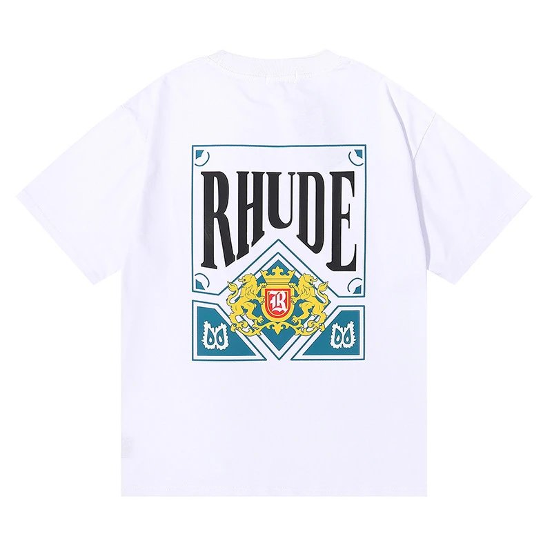 Rhude T-Shirts Graphic Print — 5025 white