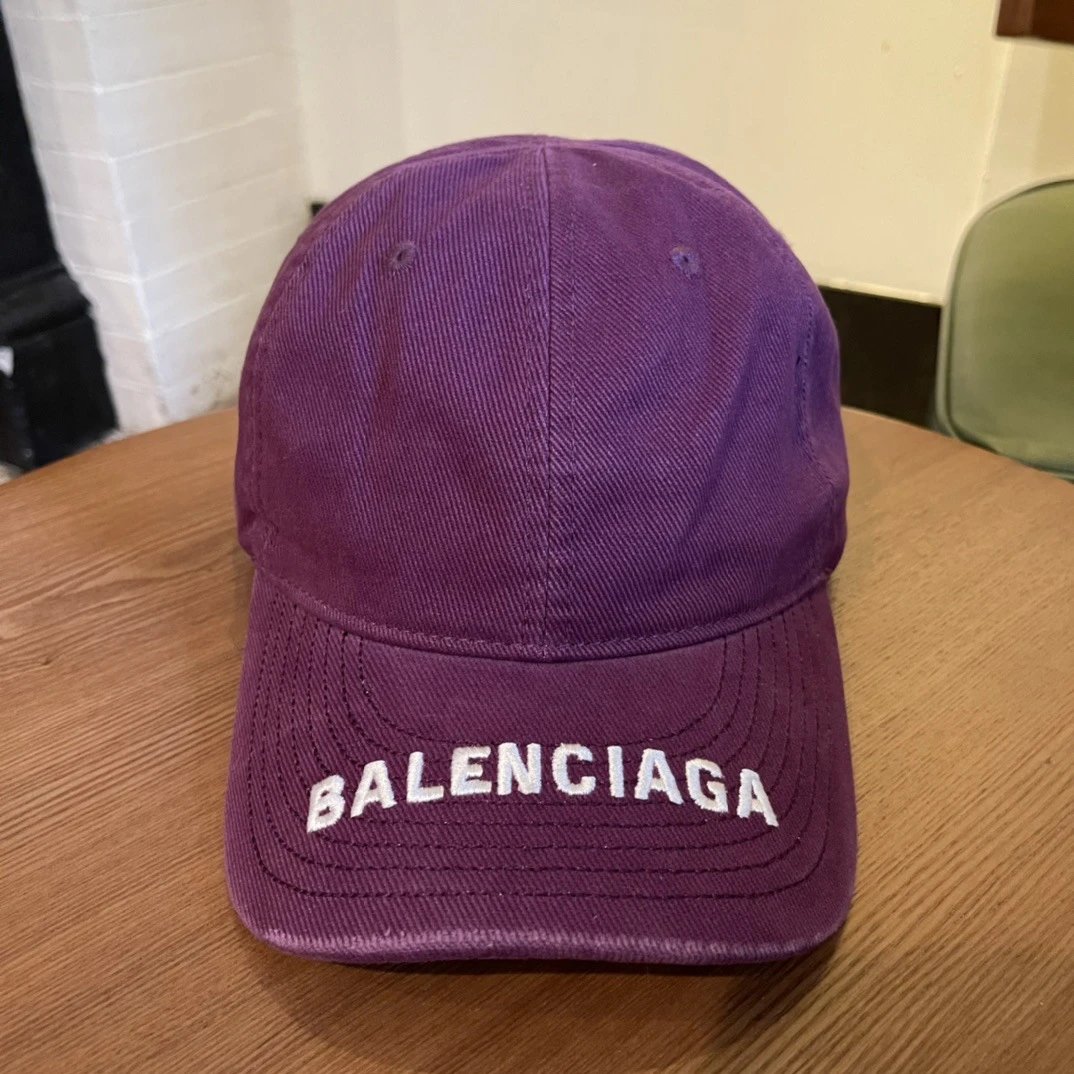 Balenciaga Hats Distressed Embroidered Baseball Cap — 21-1