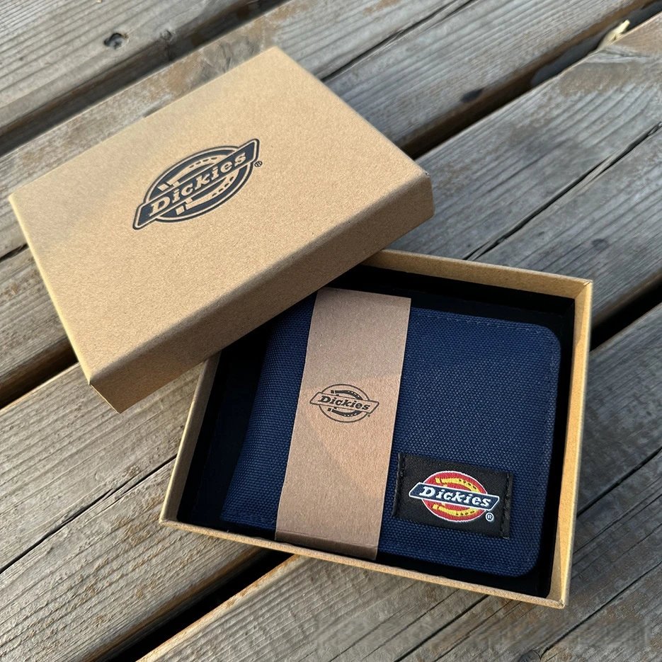 Dickies Logo Bifold Wallet Canvas Navy Blue