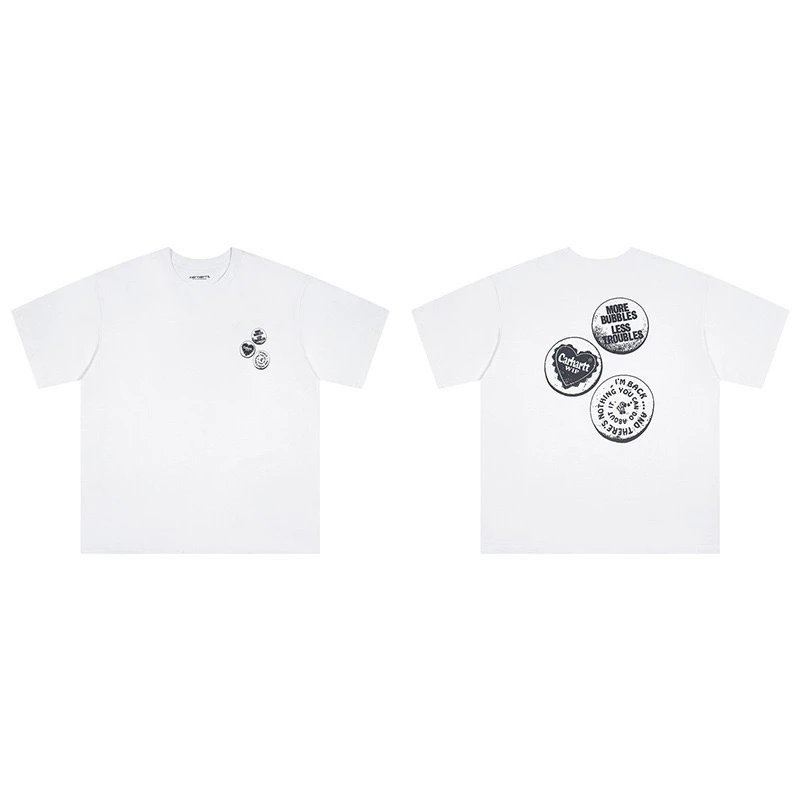 Carhartt T-Shirts Short-Sleeve Crew Neck Graphic Logo T-Shirt — 219 white