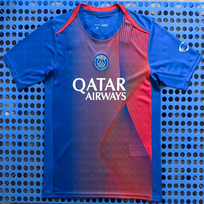 Unbranded Football Jerseys Short-Sleeve Club and National Team Designs — 2526 Paris training suit blue red