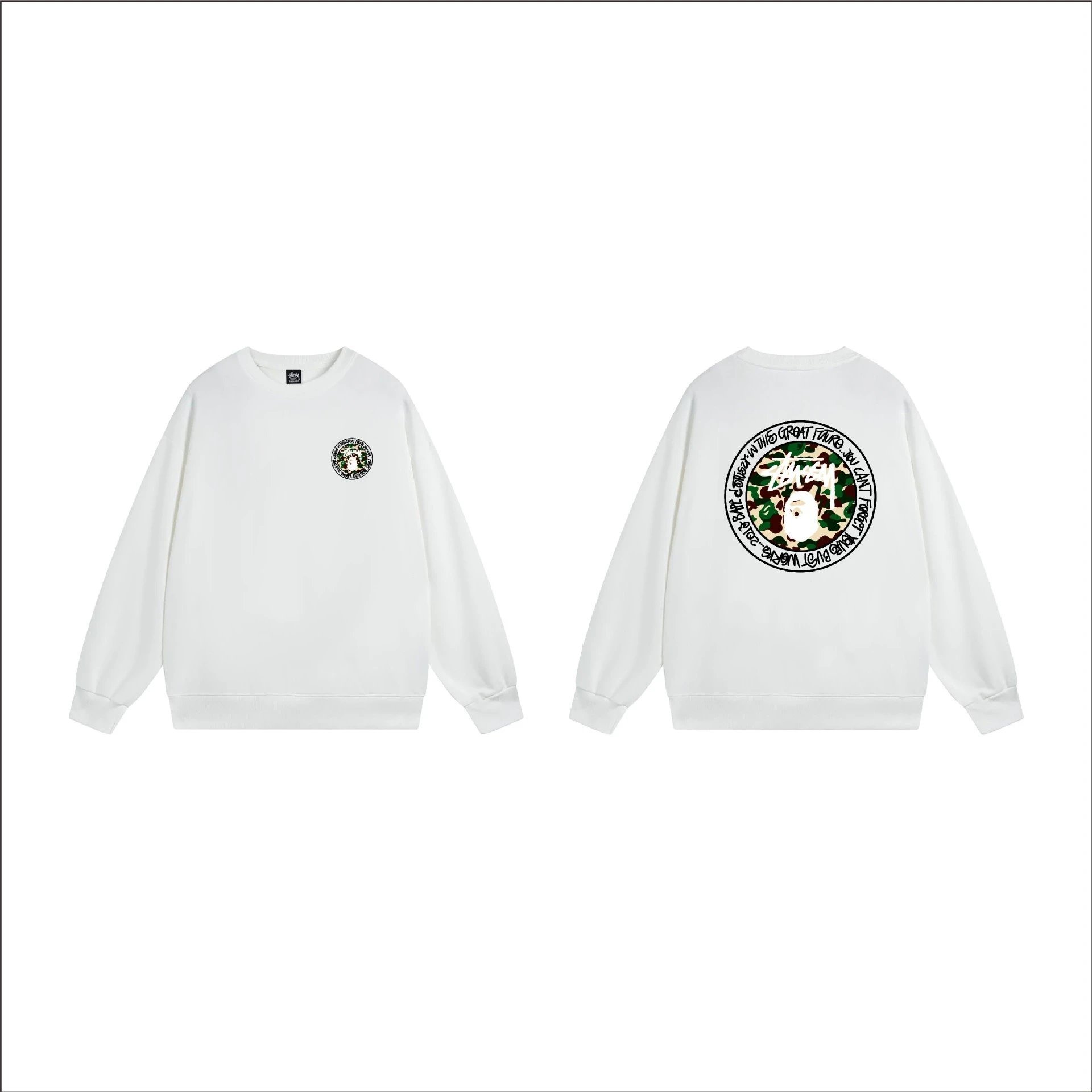 Stüssy Hoodies & Sweatshirts Crewneck graphic-print sweatshirt — 104 white