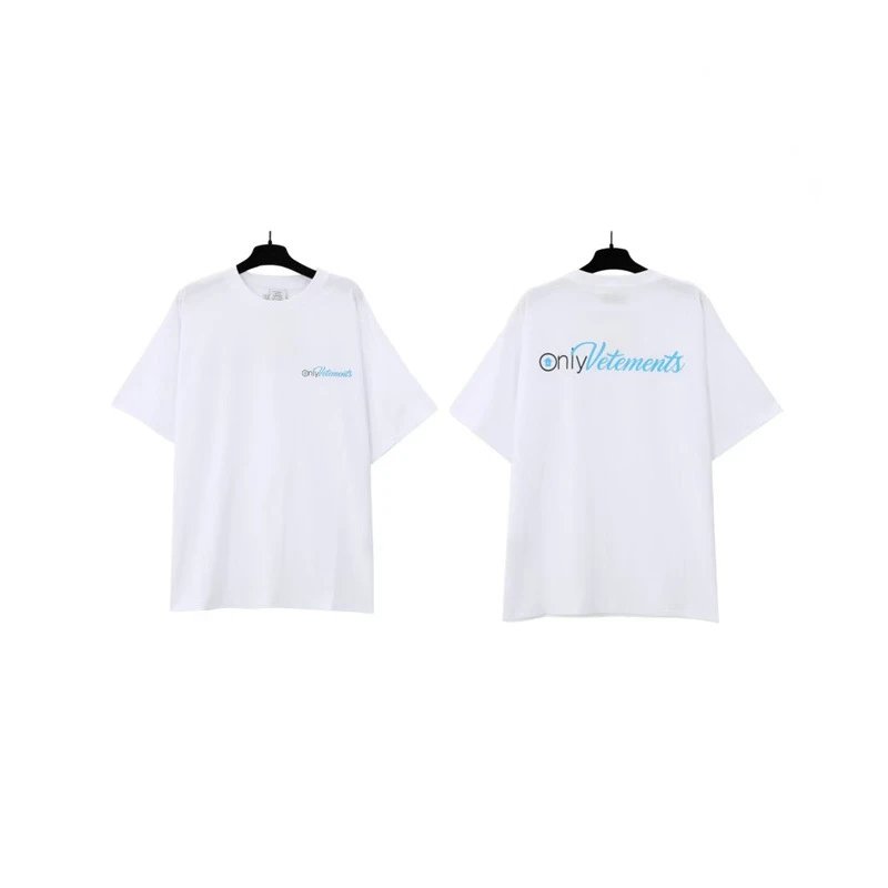 Vetements T-Shirts Graphic Print — White Signature Letters 7015
