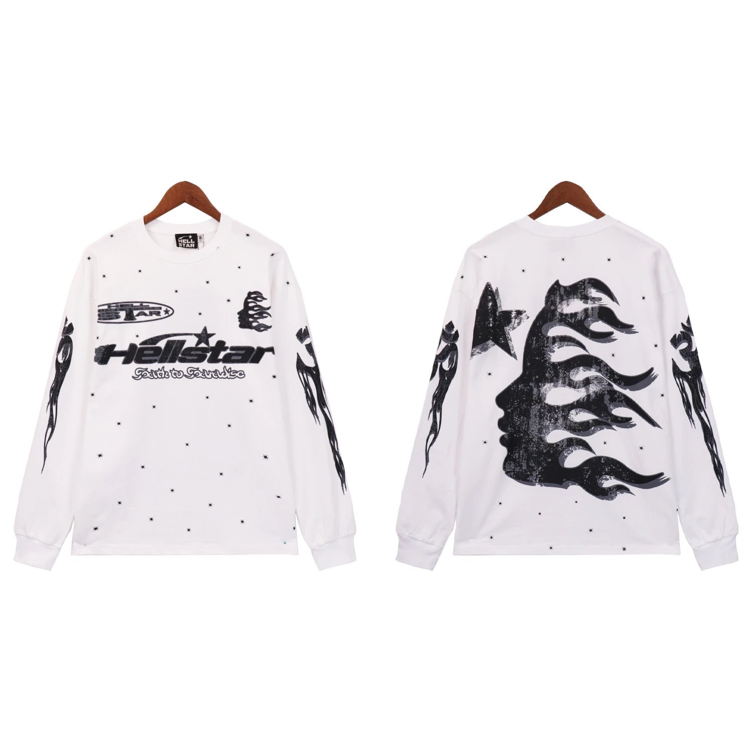 Hellstar Hoodies & Sweatshirts Graphic quarter-zip sweatshirt — 7001 white