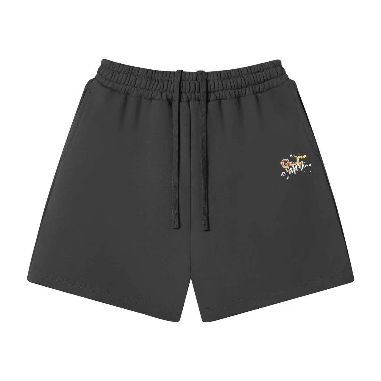 Unbranded Shorts Elastic-Waist Drawstring Graphic — 52 Dark gray