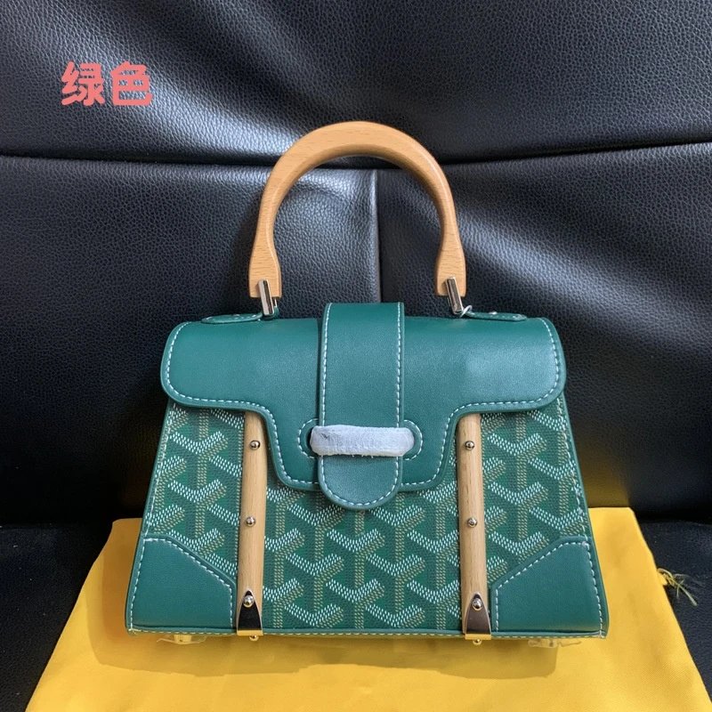 Goyard Handbags Mini Saigon Wooden-Handle Bag — Wooden Saigon Bag Mini Saigon Green