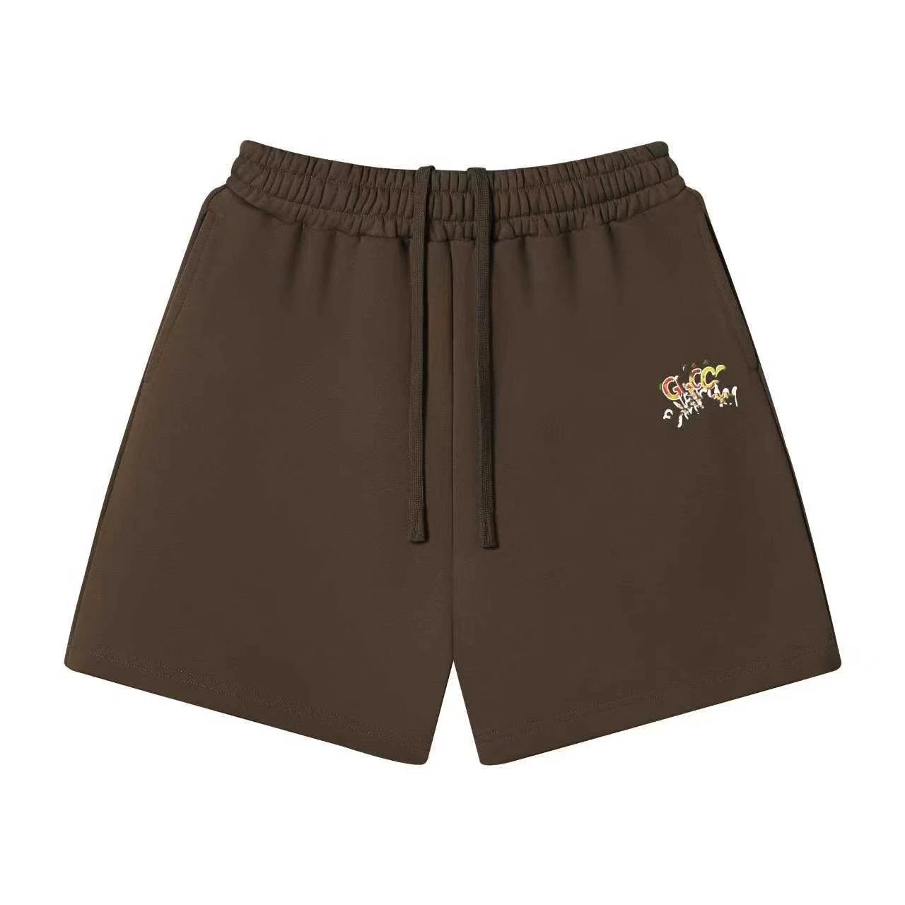 Unbranded Shorts Elastic-Waist Drawstring Graphic — 52 Mocha color