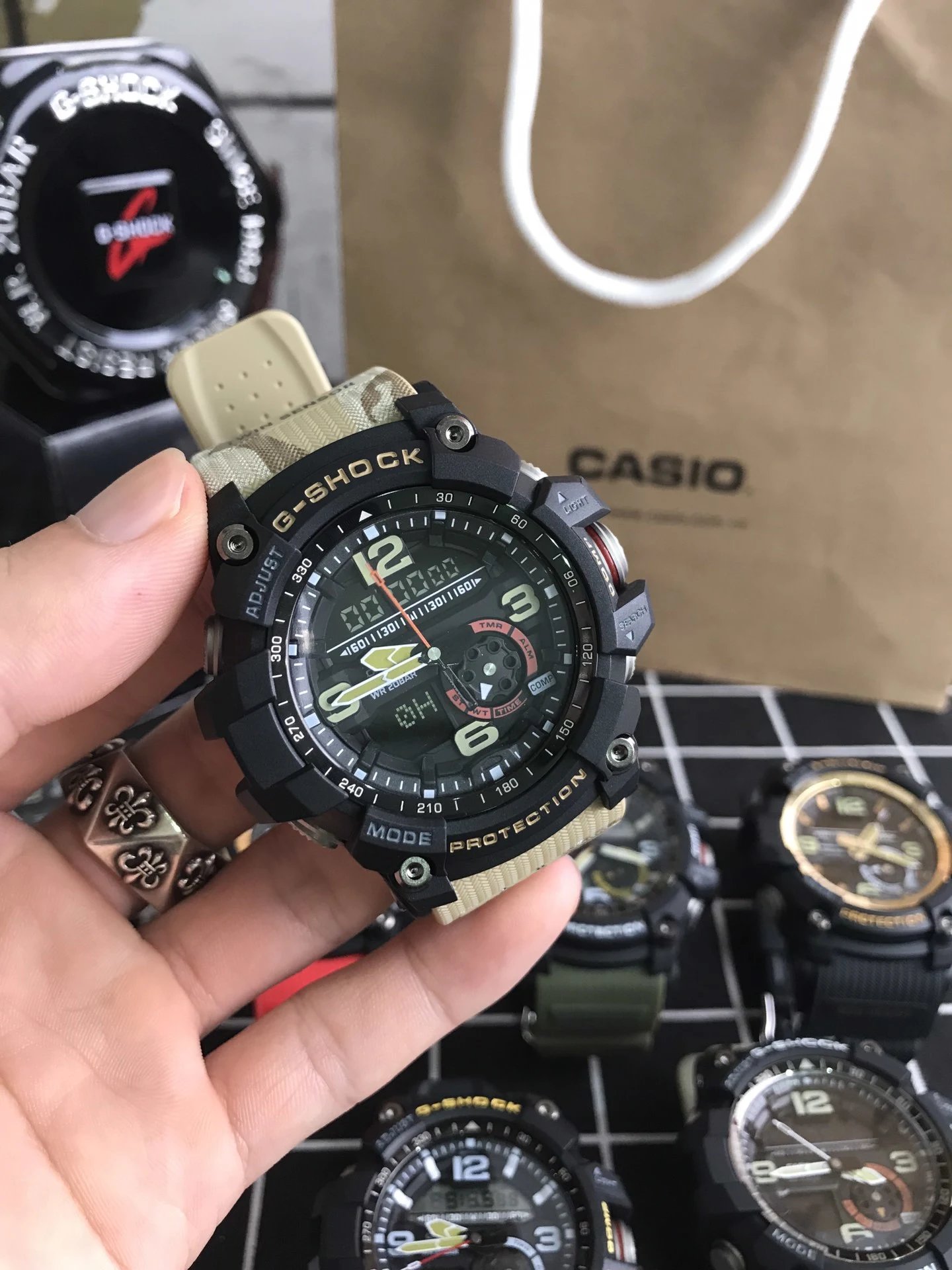 Casio Watches G-Shock octagonal ana-digi metal bracelet watch — Little Clay King 3
