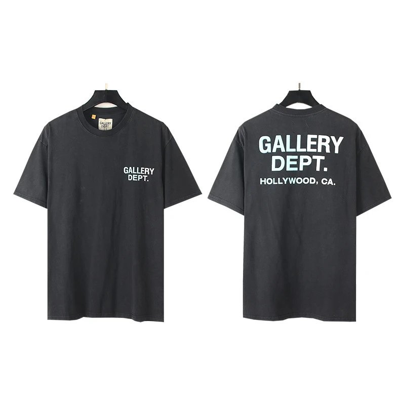 Gallery Dept. T-Shirts Loose Graphic Print — 8019 Washing water black (digital direct injection)