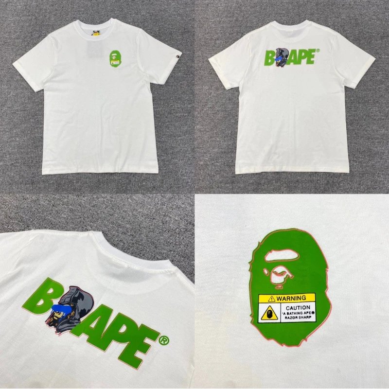 A Bathing Ape T-Shirts Short-Sleeve Head Graphic T-Shirt — 224 white