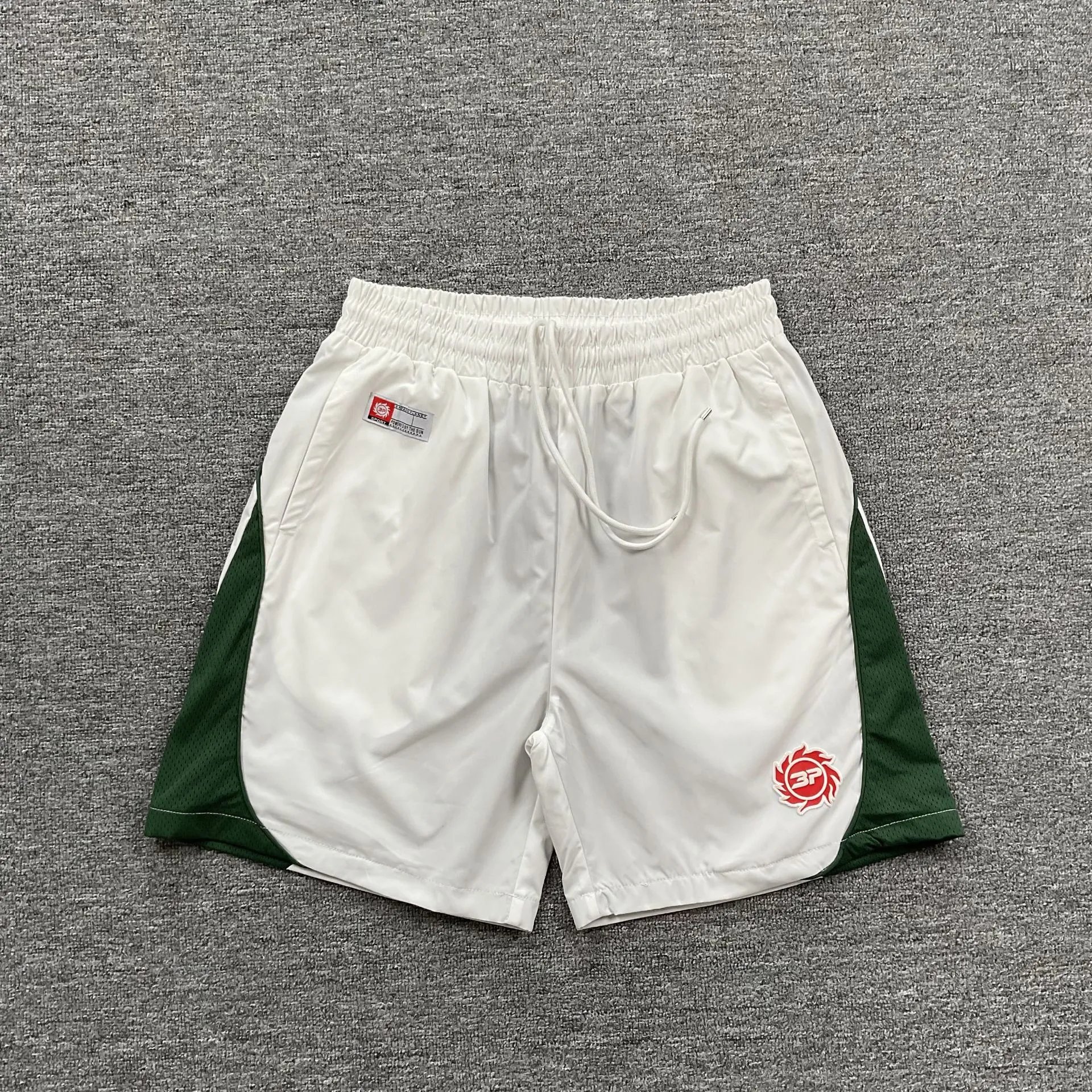 Broken Planet Shorts Drawstring athletic — 3193 White and green