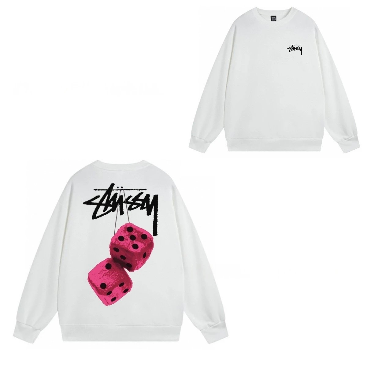 Stüssy Hoodies & Sweatshirts Crewneck Graphic Sweatshirt — 101 white