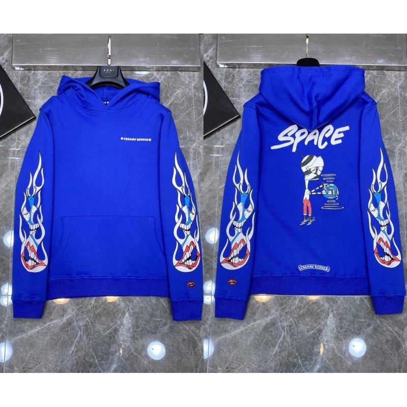 Chrome Hearts Hoodies & Sweatshirts Cross Graphic Pullover Hoodie — 8136 Blue