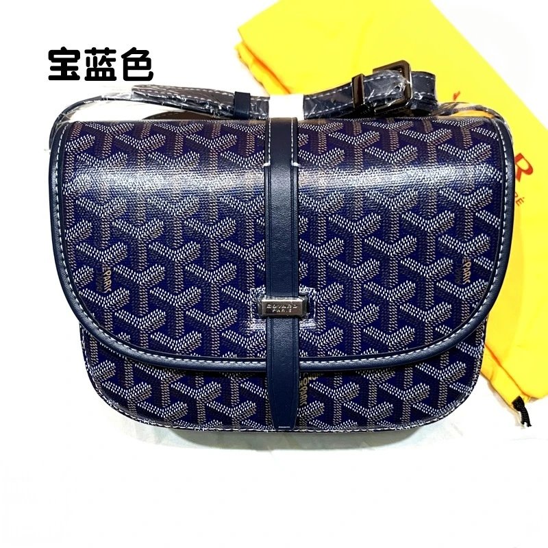 Goyard Handbags Mini Saigon Wooden-Handle Bag — Saddle bag in sapphire blue